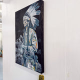 Black Leather Indian Painting