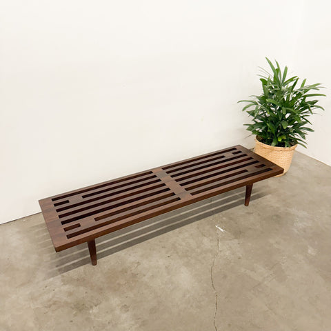 Mid Century Slatted Bench