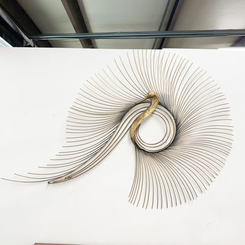 Curtis Jere Peacock w/ Swan Wall Sculpture