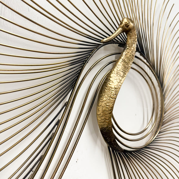 Curtis Jere Peacock w/ Swan Wall Sculpture – Atomic Furnishing & Design