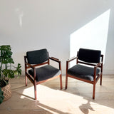 Pair of Jens Risom Chairs - Charcoal Upholstery