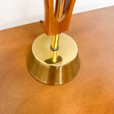 Pair of Mid Century Bentwood w/Brass Lamps