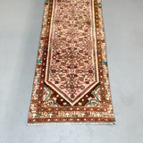 Turkish Runner - Pale Pink/Brown - 2'5x9'11