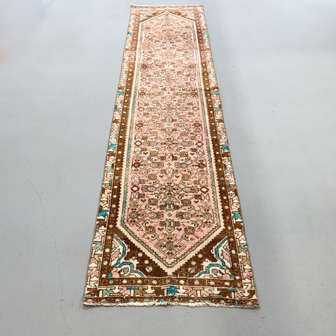 Turkish Runner - Pale Pink/Brown - 2'5x9'11