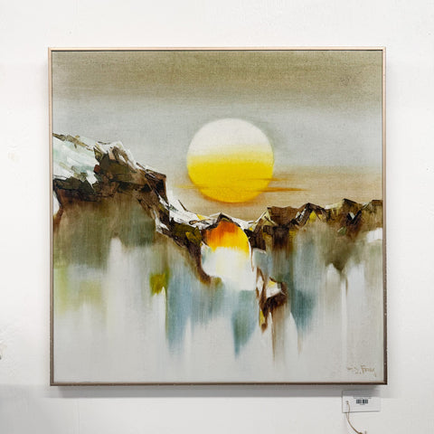 Mid Century Abstract Landscape Signed