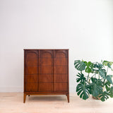Mid Century Walnut Highboy w/ Arches