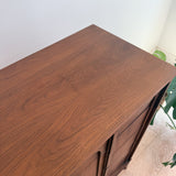 Mid Century Walnut Highboy w/ Arches