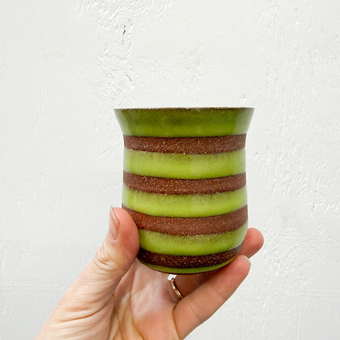 8 oz Striped Wine Cup in Saffron (Red)