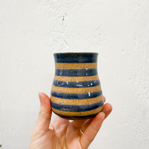 8 oz Striped Wine Cup in Lapis