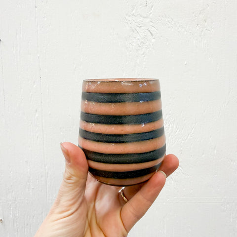 7 oz Striped Wine Cup in Mauve