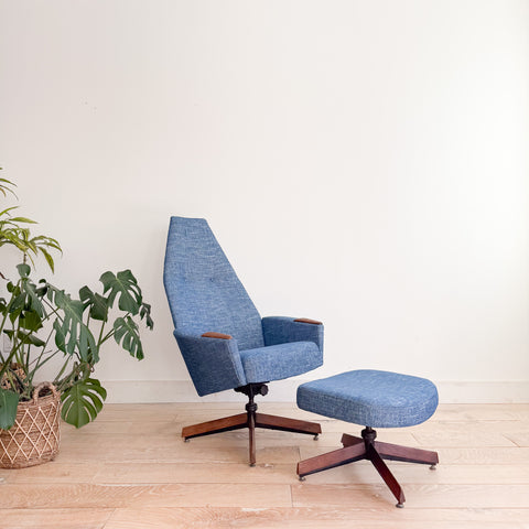 Adrian Pearsall Swivel Lounge Chair + Ottoman