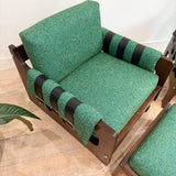 Pair of Mid Century Lounge Chairs + Ottoman