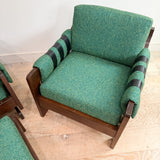 Pair of Mid Century Lounge Chairs + Ottoman