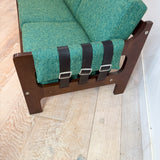 Mid Century Sofa w/ New Green Upholstery