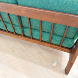 Mid Century Sofa w/ New Green Upholstery