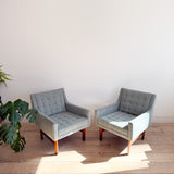 Pair of Vintage Tufted Back Lounge Chairs