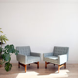 Pair of Vintage Tufted Back Lounge Chairs