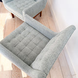 Pair of Vintage Tufted Back Lounge Chairs