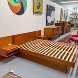 Danish Jesper Teak Queen Bed w/ Nightstands