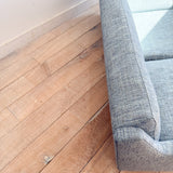 Mid Century Sofa w/ New Blue Tweed Upholstery
