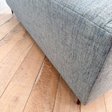 Mid Century Sofa w/ New Blue Tweed Upholstery