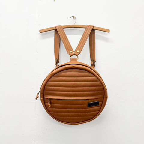 Brown Leather Circle Backpack