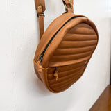 Brown Leather Circle Backpack