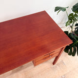 Small Danish Teak Desk with Key