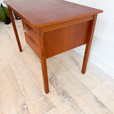 Small Danish Teak Desk with Key