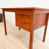 Small Danish Teak Desk with Key
