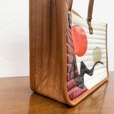 Structured Tote - Burgundy/White