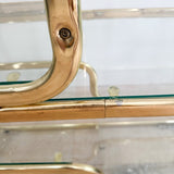 Vintage Brass + Glass Etagere