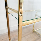 Vintage Brass + Glass Etagere