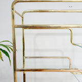 Vintage Brass + Glass Etagere