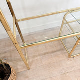 Vintage Brass + Glass Etagere