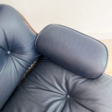 Vintage Blue Eames Style Lounge Chair + Ottoman