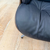 Vintage Blue Eames Style Lounge Chair + Ottoman