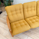 Danish Teak Sofa - New Mustard Upholstery