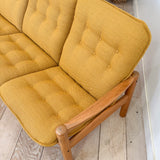 Danish Teak Sofa - New Mustard Upholstery