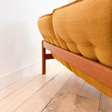 Danish Teak Sofa - New Mustard Upholstery