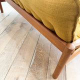 Danish Teak Sofa - New Mustard Upholstery