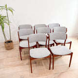 Set of 8 Teak Erik Buch Dining Chairs