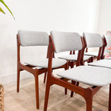 Set of 8 Teak Erik Buch Dining Chairs