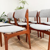 Set of 8 Teak Erik Buch Dining Chairs