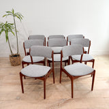 Set of 8 Teak Erik Buch Dining Chairs