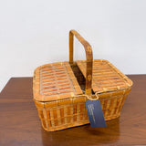 Wood/Wicker Lidded Basket