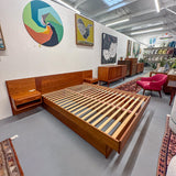 Danish Jesper Teak Queen Bed w/ Nightstands
