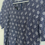 90s MY MICHELLE Navy Ditzy Floral Dress- Small