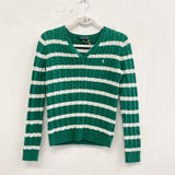 Ralph Lauren Green Stripe Sweater S