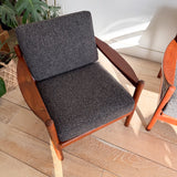 Danish Teak Sofa + Chair Set - New Upholstery